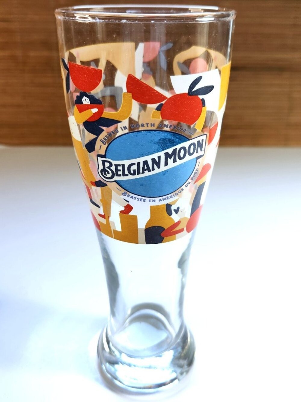 Belgian Moon Beer Glass Limited Edition Graphic Abstract Mosaic Pilsner Pint 16
